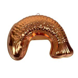 Copper Fish Koi Jello Dessert Mold, Vintage, Metal, Kitchen 5.5 Cups